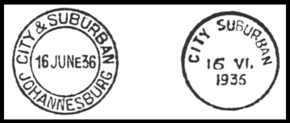 City & Suburban Johannesburg Datestamps