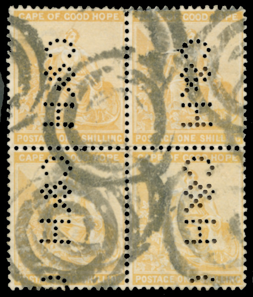 Block of 4 Cork Cancellers used Cape Town