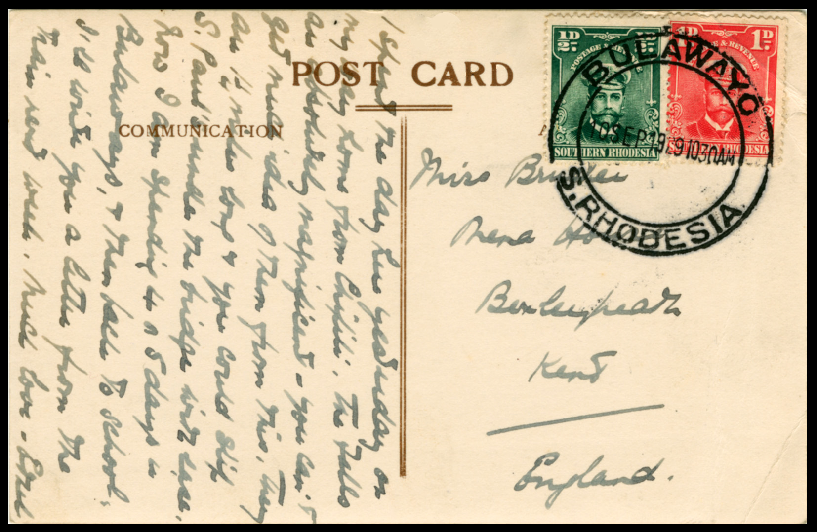 Victoria Falls postcard compares size to St Paul's.