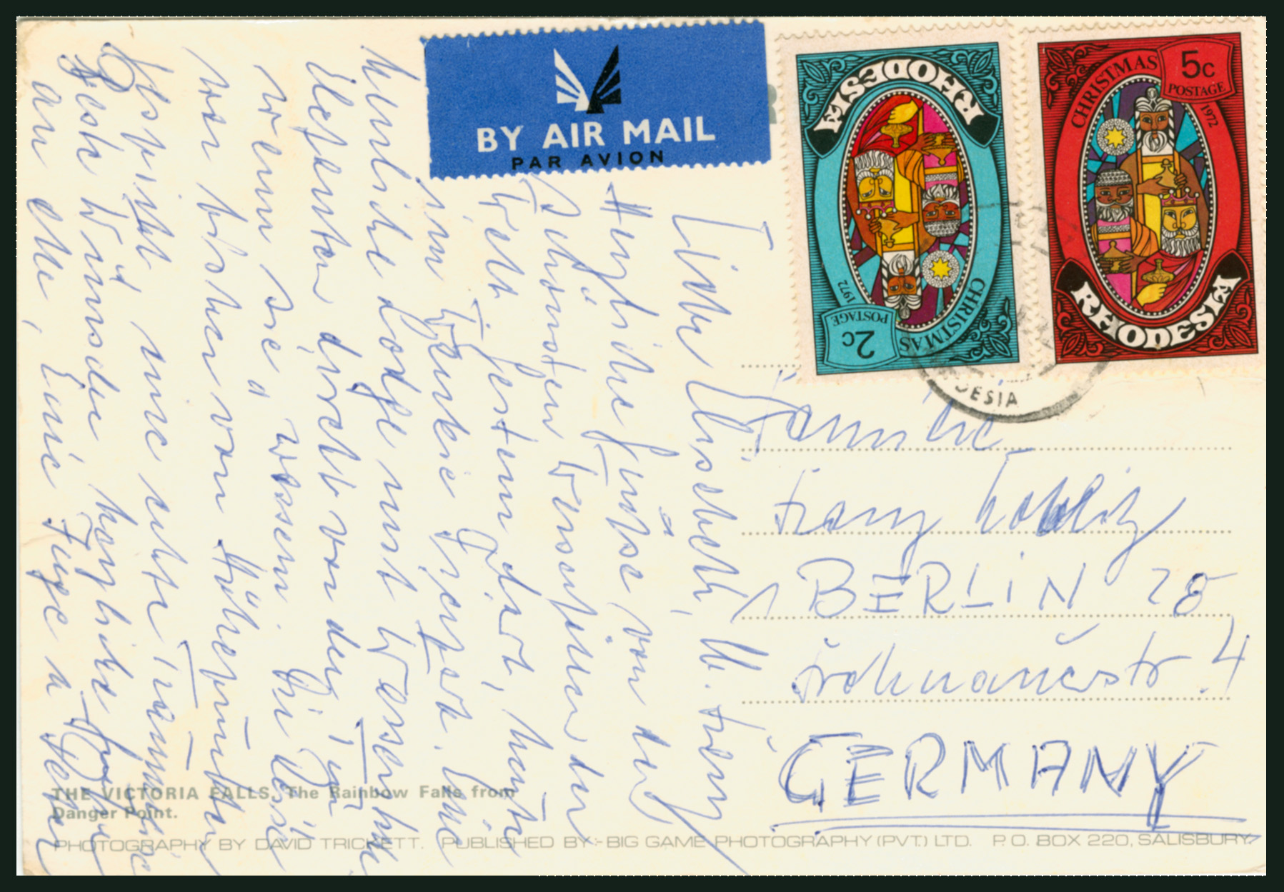 Victoria Falls to Germany circa 1974 