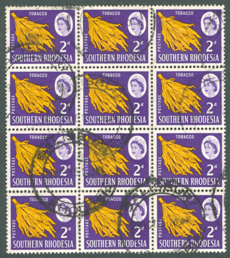 QE 2 1964 2d Tobacco Stamp Block