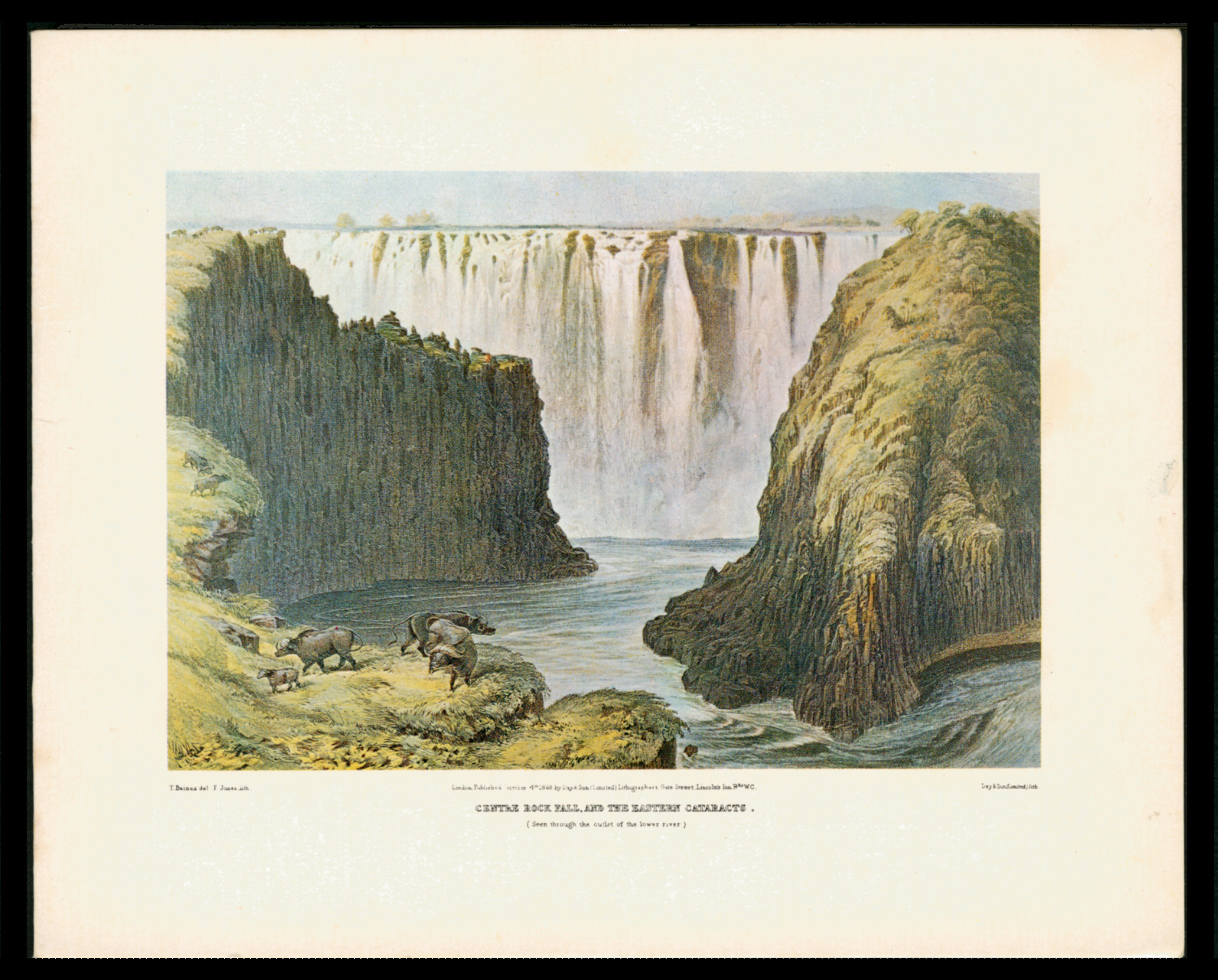 Victoria Falls Thomas Baines Water Colour 1862