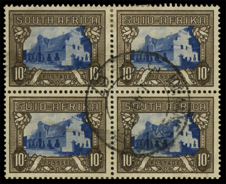 Union OF SA Groot Constantia 1939 10s Block